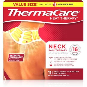 ThermaCare - Advanced Neck Pain Therapy, 9 Air-Activated Neck, Wrist & Shoulder HeatWraps. Up to 16 Hours of Pain Relief