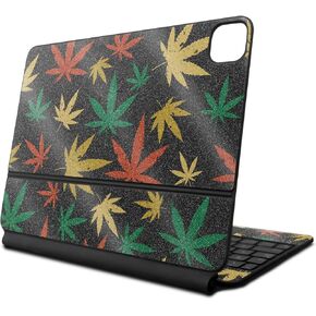 Glossy Glitter Skin Compatible with Apple Magic Keyboard for iPad Air 11-inch (M2) 2024 - Rastafari Kush - Premium 3M Vinyl Protective Decal Cover - Easy to Apply | Crafted in The USA by MightySkins