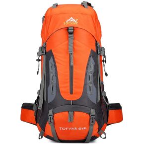 YFREAL 60L Travel Hiking Camping Backpack with Rain Cover and 2 Carebiners,Backpack Water Resistant,Climbing Backpack for Men Women (BLACK) in Kuwait