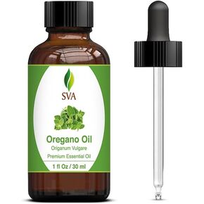 SVA Organics Oregano Essential Oil 1 Oz Organic USDA 100% Pure Natural Undiluted Premium Therapeutic Grade Essential Oil for Skin, Face, Hair, Diffuser, Aromatherapy