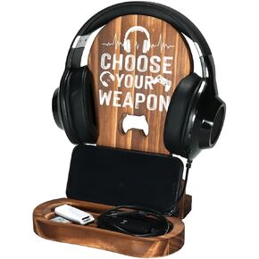 Gamer Gifts for Teenage Boys, Gaming Headphone Stand for Men, Gaming Room Decor Wooden Headset Holder, Son Boyfriend Husband Game Lover Gifts -Sorry I Can't Hear You I'm Gaming