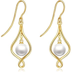 Irish Earrings Yellow Gold Celtic Knot Dangle Earrings Fine Gold Three-dimensional Drop Earrings Jewelry Gifts for Women Girls in Saudi Arabia