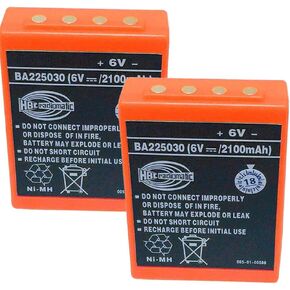 (Pack of 2) 6V 2100mAh BA225030 Ni-Mh Rechargeable Battery HBC Radiomatic Battery BA225030 for HBC Crane Remote Control Pump Truck Battery