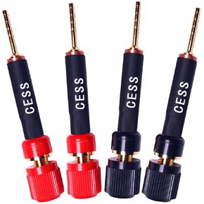 CNCESS CESS-129 Screw Type Pin Banana Plug to Female Banana Jack and Binding Post Terminal, 2mm to 4mm Adapter for Speaker/Amplifier/Test Equipment, 4 Pack