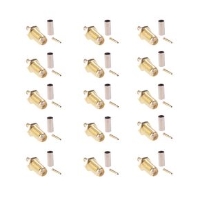 15sets SMA Female Bulkhead Crimp Connector Gold-Plated Straight for RG316 RG174 Cable(F54-15)