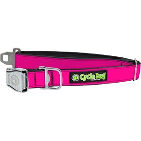 RCM-HMR-M Hot Pink MAX Reflective Bottle Opener Dog Collar with Airline, Medium (12"-21")