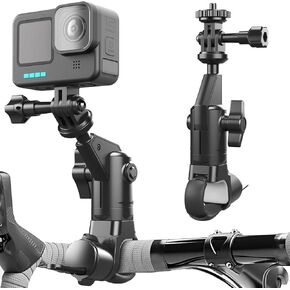 DOUBFIVSY 360° Bike Camera Mount with 1/4 Adapter, Mountain Bicycle Motorcycle Handlebar Mount, Adjustable Camera Holder for GoPro Hero10/9/8/7/6/5/4 Insta360 One X2 X3 360 DJI OSMO Action Cameras
