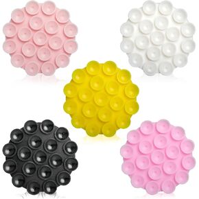 5PCS Silicone Suction Phone case,Suction Cup for Phone,Silicone Suction Cup Phone Holders Rubber, Self-Adhesive Support for Mobile Phones (5 Colors)