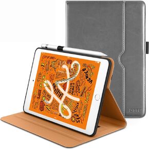 DTTO for iPad Mini 5th Generation 2019 Case, [Noble Series] Leather Folio Cover Case with Apple Pencil Holder for iPad Mini 5 2019 [Auto Sleep/Wake], Blue