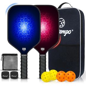 Pickleball Paddles Set of 2,Carbon Fiber and Graphite Face,Non-Slip Grip,USAPA Approved Pro Pickleball Set with 4 Pickleball Balls Outdoor Indoor,Pickleball Net Bag | Pickle Ball Racket for Women Men in Saudi Arabia