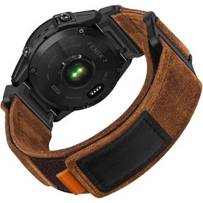 سوار TRUMiRR لـ Fenix ​​7/6 Pro / 5 Plus للرجال، حزام ساعة سريع التركيب 22 مم من الجلد السويدي لـ Garmin Forerunner 965 / Epix Gen 2 47 مم / Instinct 2... in Kuwait