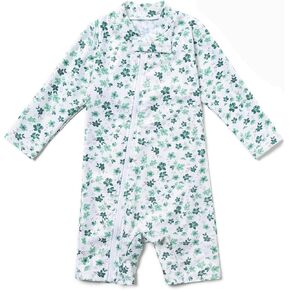 Baby Girl Swimsuit One Piece Sunsuits Long Sleeve with UPF 50+ Sun Protection