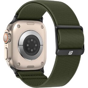 Braided Bands Compatible with Apple Watch Band 49 46 45 44 42 41 40 38mm Women Men Stretchy Solo Loop Nylon Strap for iWatch Ultra 2 SE Series 10 9 8 7 6 5 4 (42/44/45/46/49, Black)