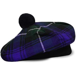 UMAM Scottish Traditional Tam o' Shatner Acrylic Wool Tammy Hat Flat Bonnet Kilt Many Tartans