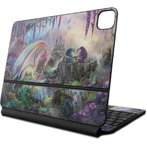 Glossy Glitter Skin Compatible with Apple Magic Keyboard for iPad Pro 13‑inch (M4) 2024 - Dragon Paradise - Premium 3M Vinyl Protective Decal Cover - Easy to Apply | Crafted in The USA by MightySkins