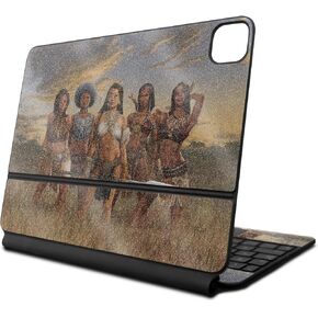 Glossy Glitter Skin Compatible with Apple Magic Keyboard for iPad Pro 13‑inch (M4) 2024 - African Queens - Premium 3M Vinyl Protective Decal Cover - Easy to Apply | Crafted in The USA by MightySkins