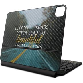 Carbon Fiber Skin Compatible with Apple Magic Keyboard for iPad Pro 13‑inch (M4) 2024 - Difficult Roads - Premium 3M Vinyl Protective Decal Cover - Easy to Apply | Crafted in The USA by MightySkins