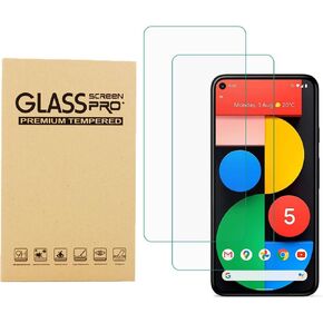 (عبوة من قطعتين) مصممة خصيصًا لـ Google (Pixel 5) واقي شاشة من الزجاج المقوى، 9H، 0.33 مم، مضاد للخدش، خالي من الفقاعات in Kuwait