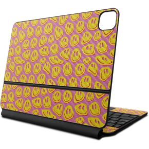 Carbon Fiber Skin Compatible with Apple Magic Keyboard for iPad Pro 13‑inch (M4) 2024 - Melted Faces - Premium 3M Vinyl Protective Wrap Decal Cover - Easy to Apply | Crafted in The USA by MightySkins
