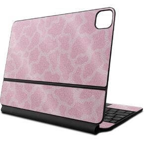 Glossy Glitter Skin Compatible with Apple Magic Keyboard for iPad Pro 13‑inch (M4) 2024 - Pink Giraffe - Premium 3M Vinyl Protective Decal Cover - Easy to Apply | Crafted in The USA by MightySkins