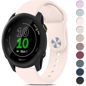 Amzpas for Garmin Forerunner 55 Watch Band، Forerunner 165 Watch Band، 20mm Quick Release Watch Bands Soft Silicone Sports Strap for Garmin Forerunner 55/165/245/645/158 Smartwatch in Kuwait