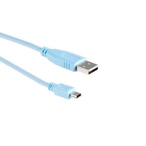 Console Cable 6ft - Cisco Console Cable CAB-Console-USB Compatible, USB Console Cable Light Blue USB A to USB Mini-B, Plug-and-Play, Replacement for Cisco Part Numbers 37-1090-01