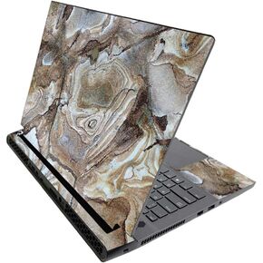 MightySkins Glossy Glitter Skin for Alienware M17 R3 (2020) & M17 R4 (2021) - Brown Marble | Durable High-Gloss Glitter Finish | Easy to Apply and Change Style | Made in The USA