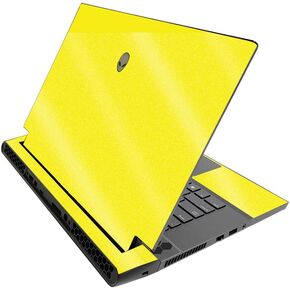 MightySkins Glossy Glitter Skin for Alienware M15 R3 (2020) & M15 R4 (2021) - Solid Yellow | Durable High-Gloss Glitter Finish | Easy to Apply and Change Style | Made in The USA