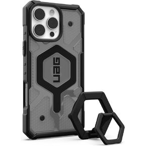 URBAN ARMOR GEAR UAG Designed for iPhone 16 Pro Max Case 6.9" Monarch Pro Carbon Fiber Compatible with MagSafe Charging Rugged Heavy Duty Protective Cover + Magnetic Ring Stand Black Bundle Set