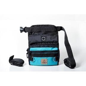 Dog Training Slim-Fit Thigh Treat Bag with Removable Insulated Sleeve and Multiple Compartments (Black)