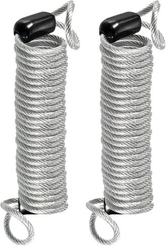2 Pack Disc Lock Security Steel Cable - Plastic Coated Spring Reminder Wire Anti-Theft Rope, Apply to Outdoors Protection (2.5mmx1m, Red) in Kuwait