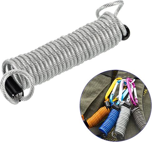 2 Pack Disc Lock Security Steel Cable - Plastic Coated Spring Reminder Wire Anti-Theft Rope, Apply to Outdoors Protection (2.5mmx1m, Red) in Kuwait