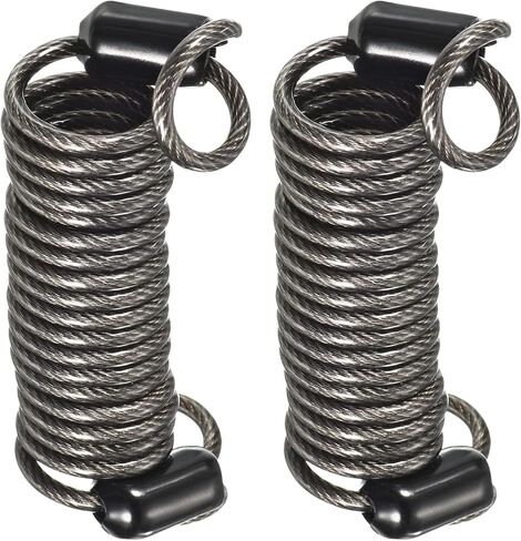 2 Pack Disc Lock Security Steel Cable - Plastic Coated Spring Reminder Wire Anti-Theft Rope, Apply to Outdoors Protection (2.5mmx1m, Red) in Saudi Arabia