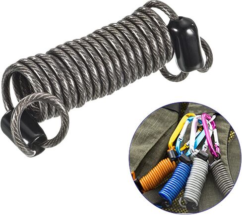 2 Pack Disc Lock Security Steel Cable - Plastic Coated Spring Reminder Wire Anti-Theft Rope, Apply to Outdoors Protection (2.5mmx1m, Red) in Saudi Arabia
