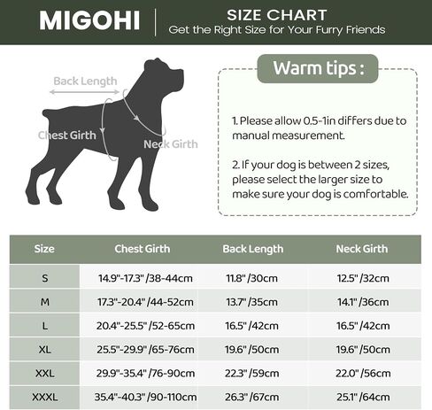 MIGOHI Dog Jacket for Winter, Windproof Dog Coat with Reflective Trims for Cold Weather, Warm Dog Winter Coats Padded Dog Puffer Jackets for Small Medium Large Dogs, Green XL in Saudi Arabia