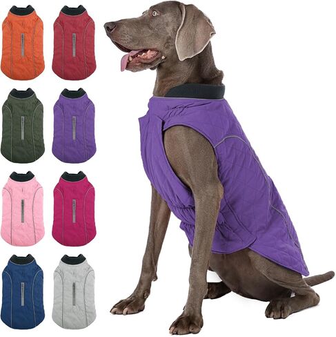 MIGOHI Dog Jacket for Winter, Windproof Dog Coat with Reflective Trims for Cold Weather, Warm Dog Winter Coats Padded Dog Puffer Jackets for Small Medium Large Dogs, Green XL in Saudi Arabia