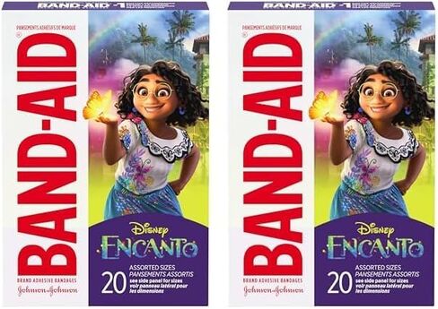 Band-Aid Brand Adhesive Bandages for Minor Cuts and Scrapes, Featuring Disney Frozen Characters, Assorted Sizes, 20 Count (Pack of 6) in Kuwait