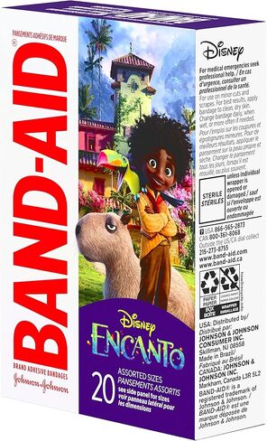Band-Aid Brand Adhesive Bandages for Minor Cuts and Scrapes, Featuring Disney Frozen Characters, Assorted Sizes, 20 Count (Pack of 6) in Kuwait
