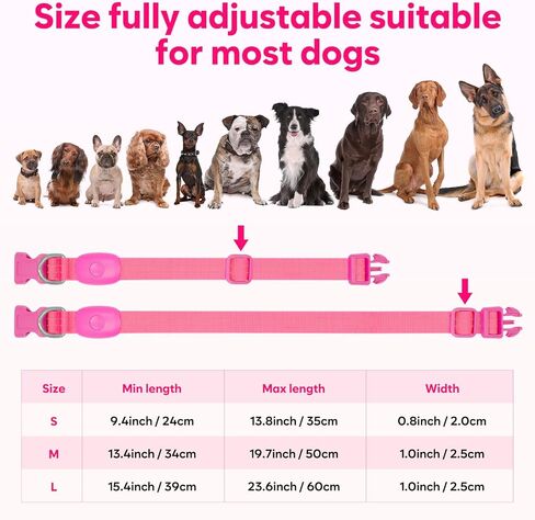 Light Up Dog Collar, LED Lighted Reflective Dog Collars for Night USB Rechargeable, Glow Collar for Dogs, Waterproof Adjustable Flashing Dog Collar for Night Safety (Blue, Medium) in Kuwait