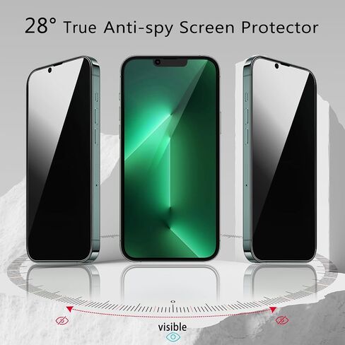 عبوتان من واقي شاشة الخصوصية لهاتف iPhone 13 Pro Max/iPhone 14 Plus مقاس 6.7 بوصة، طبقة زجاجية مقواة مضادة للتجسس ومضادة لبصمات الأصابع وخالية من الفقاعات in Saudi Arabia