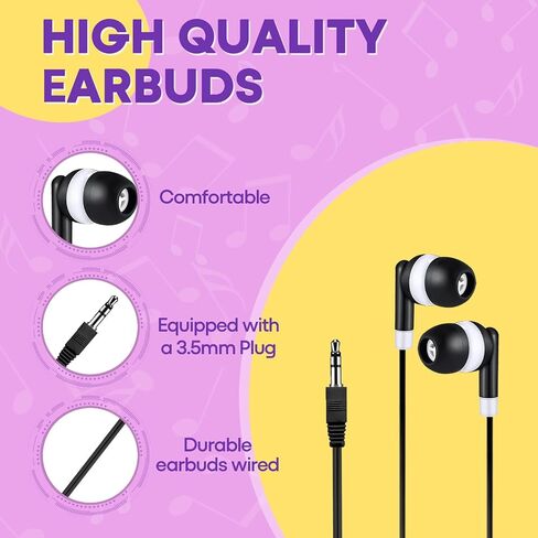 Classroom Earbuds Bulk 50 Pack for Kids School Children Student Boys Girls Toddler Teen and Adult(Mixed Colors) in Saudi Arabia