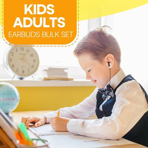 Classroom Earbuds Bulk 50 Pack for Kids School Children Student Boys Girls Toddler Teen and Adult(Mixed Colors) in Saudi Arabia