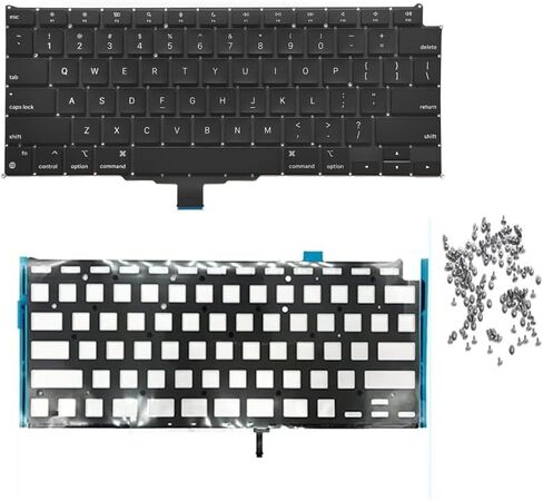لوحة مفاتيح جديدة مع إضاءة خلفية + مسامير لوحة المفاتيح بديل تخطيط الولايات المتحدة الأمريكية لجهاز MacBook Air 13.3 بوصة A2337 أواخر 2020 سنة in Kuwait
