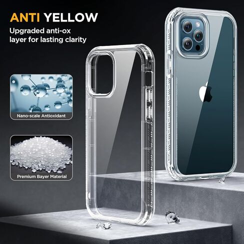 Designed for iPhone 12 Case and iPhone12 Pro Case, [Never Yellowing], 2 X 9H Screen Protector, Shockproof Protection Full-Body Bumper Phone Case Cover for 12/12 Pro (Dark Blue) in Saudi Arabia