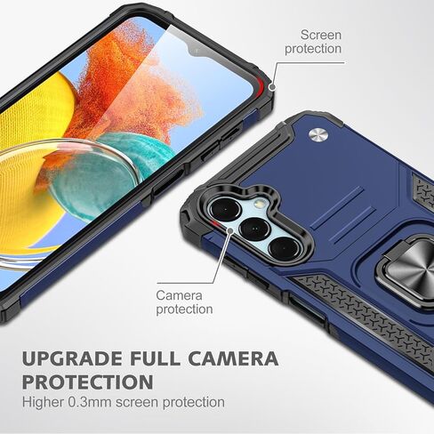 حافظة هاتف Galaxy A15 5G حافظة بمسند مدمج من الدرجة العسكرية مع حامل حافظة ودرع شديد التحمل مضاد للصدمات حافظة لهاتف سامسونج جالاكسي A15 5G للرجال والنساء (أسود) in Kuwait