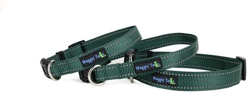 Classic Reflective Dog Collar (Small, Hunter Green) in Kuwait
