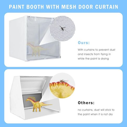 كشك البخاخة، Siebwin 16.5 * 16.5 * 16.5 بوصة مجموعة كشك رش الطلاء البخاخة المحمولة من Hobby مع مراوح أنابيب قوية، ضوء ساطع عالي، قرص دوار وخرطوم مرشح لجزء لعبة الأظافر الحرفية النموذجية in Kuwait