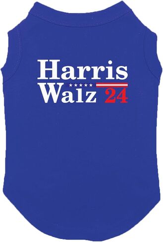 Harris Walz 24 - Vote Democrat Dog Shirt (Royal Blue, Small) in Saudi Arabia