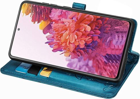 MEUPZZK Wallet Case for Samsung Galaxy S20 FE (5G), Embossed Cat and Dog Premium PU Leather [Folio Flip] [Kickstand] [Card Slots] [Wrist Strap] [6.5 inch] Cover for Samsung S20 FE (C-Blue) in Saudi Arabia