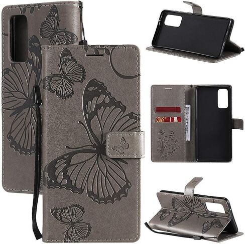 MEUPZZK Wallet Case for Samsung Galaxy S20 FE (5G), Embossed Cat and Dog Premium PU Leather [Folio Flip] [Kickstand] [Card Slots] [Wrist Strap] [6.5 inch] Cover for Samsung S20 FE (C-Blue) in Saudi Arabia